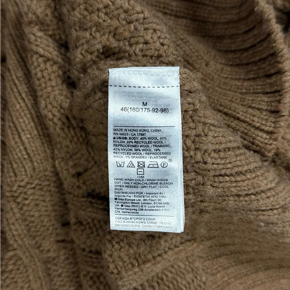 Banana Republic wool blend tan Cavo flair sleeve cable knit sweater women medium
